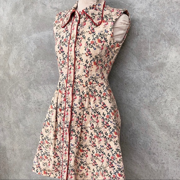 Petra Vanessie Cotton Blend Midi Floral & Tan Dress - AU 8 - Picture 4 of 13